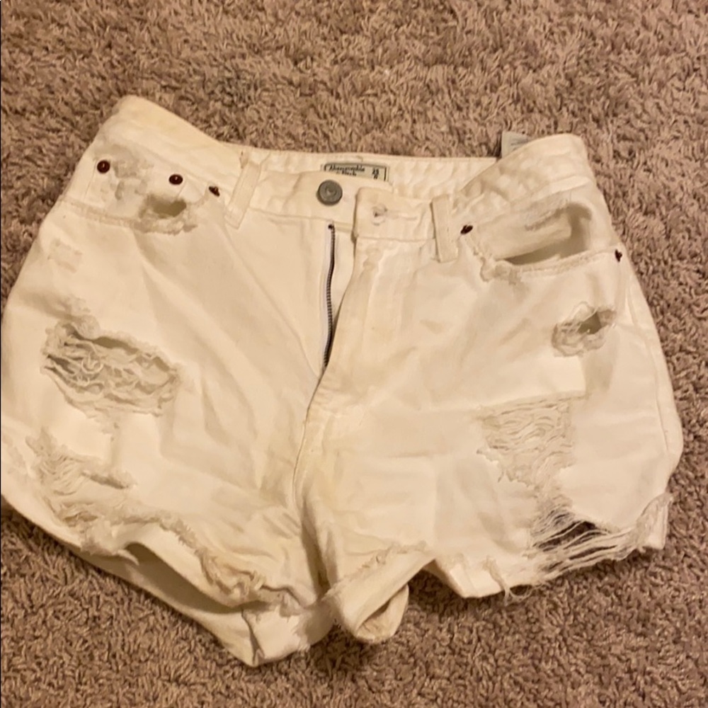 White Abercrombie jean shorts